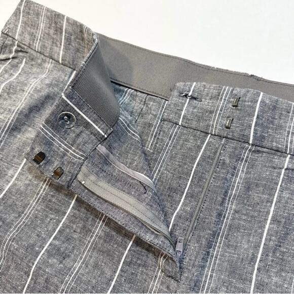 Lane Bryant Gray Linen Blend Shorts
White Stripe Mid Length, Size 22 Coastal - Picture 4 of 8